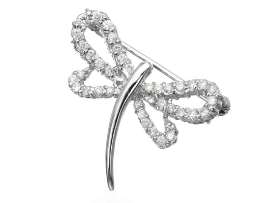D0.50ct K18WG 3.8g Brooch 