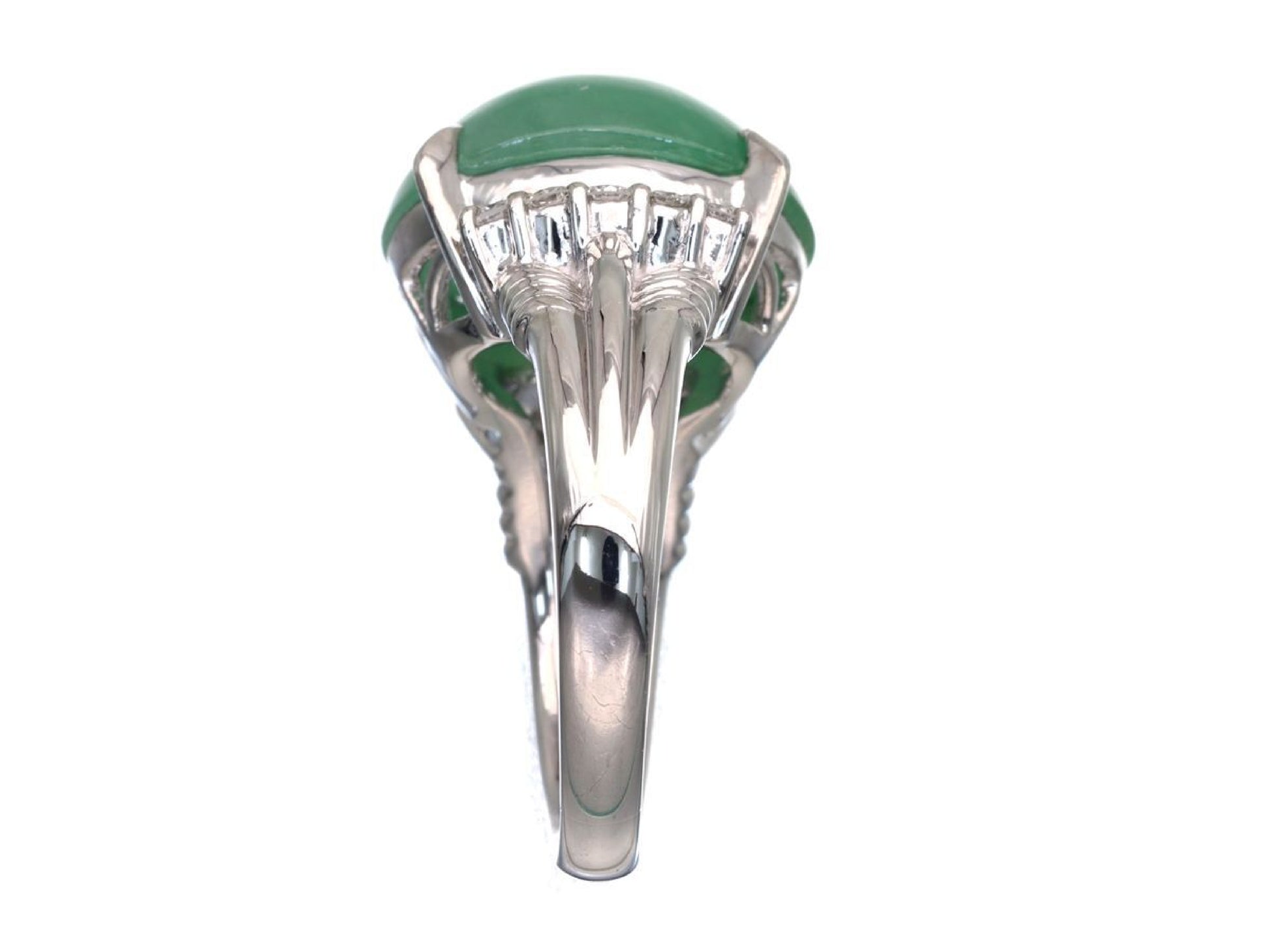 Jade 8.70ct D0.23ct Pt900 10.6g Ring 