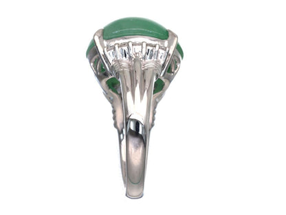 Jade 8.70ct D0.23ct Pt900 10.6g Ring 
