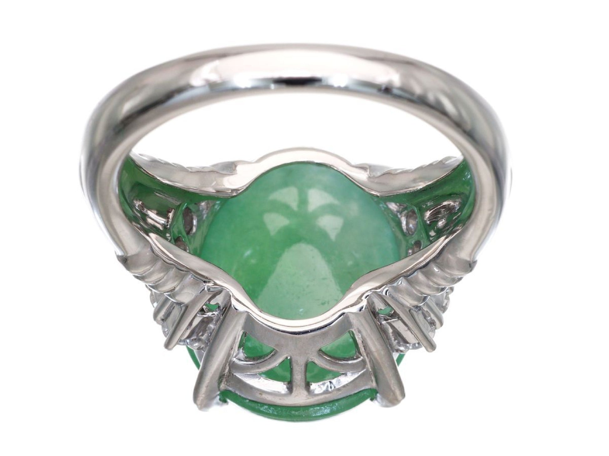 Jade 8.70ct D0.23ct Pt900 10.6g Ring 
