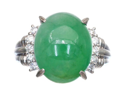 Jade 8.70ct D0.23ct Pt900 10.6g Ring 