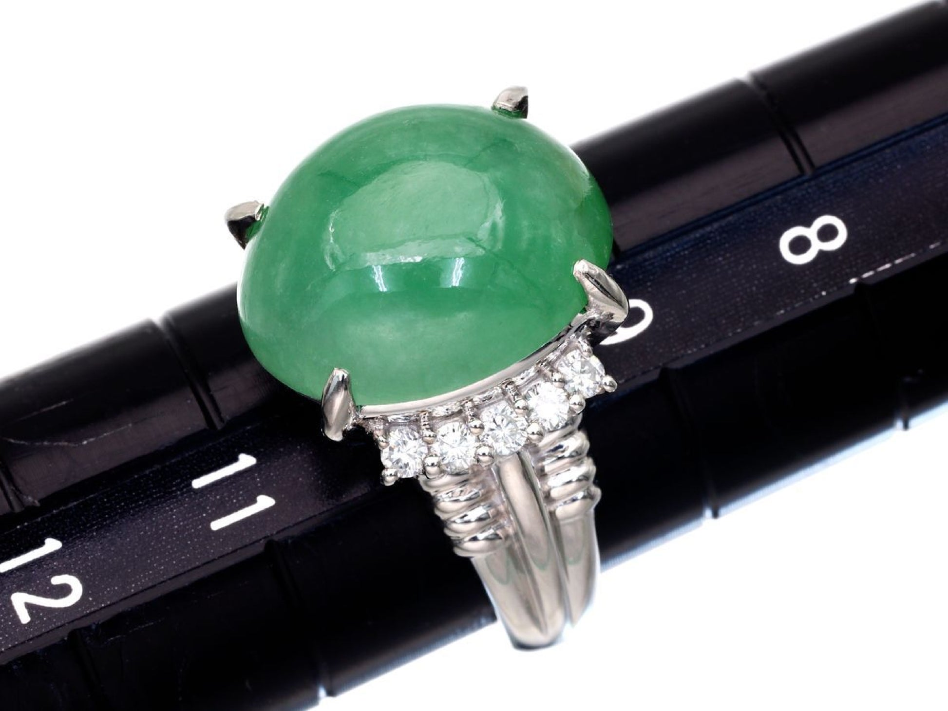 Jade 8.70ct D0.23ct Pt900 10.6g Ring 