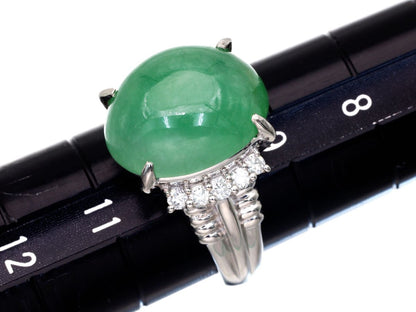 Jade 8.70ct D0.23ct Pt900 10.6g Ring 