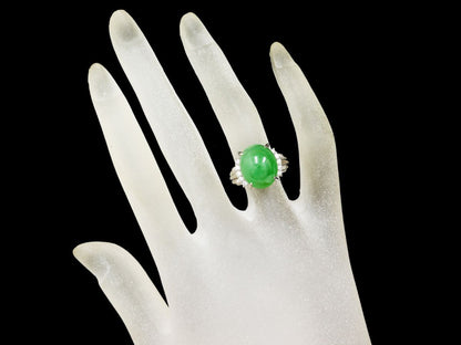 Jade 8.70ct D0.23ct Pt900 10.6g Ring 