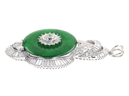 Jadeite and Diamond PT900 Pendant Top 25.0g 
