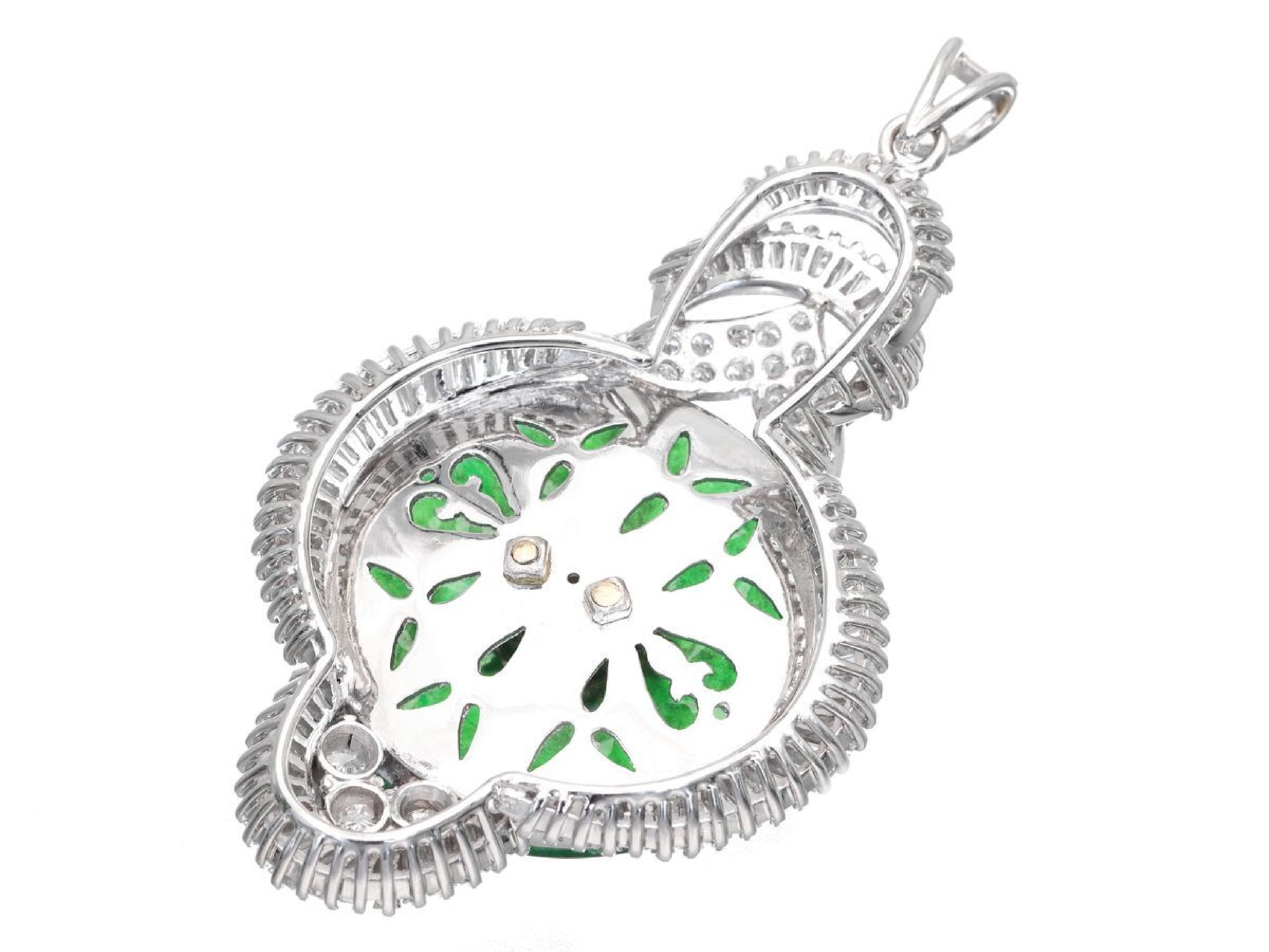Jadeite and Diamond PT900 Pendant Top 25.0g 