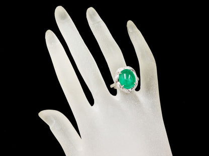 E6.58ct D0.12ct Pt900 12.9g Ring 