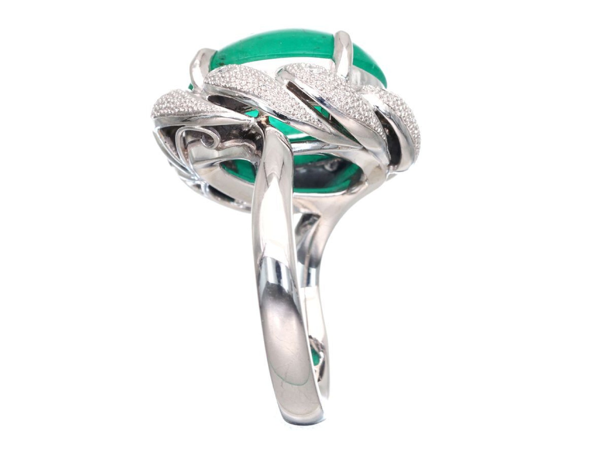 E6.58ct D0.12ct Pt900 12.9g Ring 