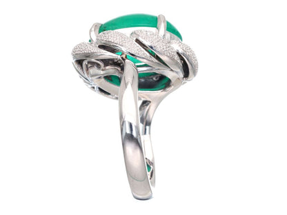 E6.58ct D0.12ct Pt900 12.9g Ring 