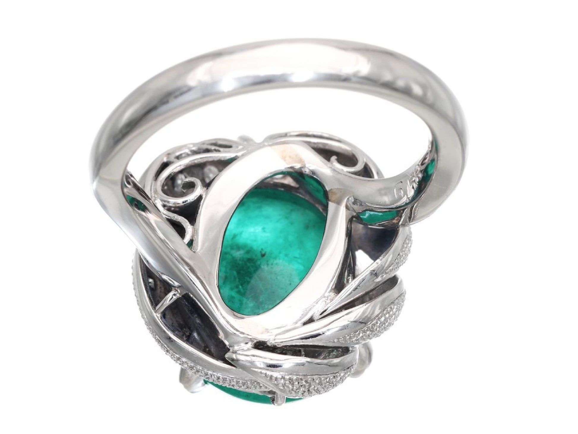 E6.58ct D0.12ct Pt900 12.9g Ring 