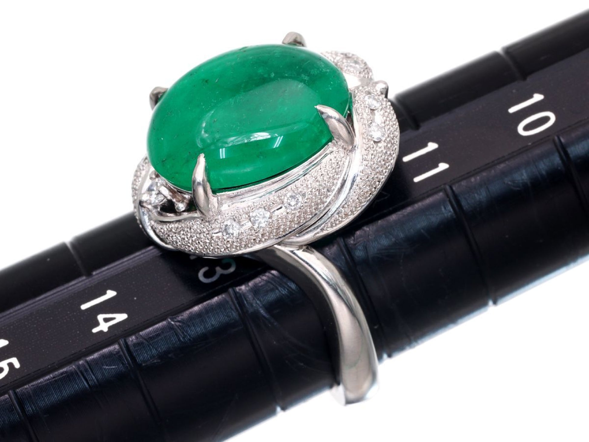 E6.58ct D0.12ct Pt900 12.9g Ring 