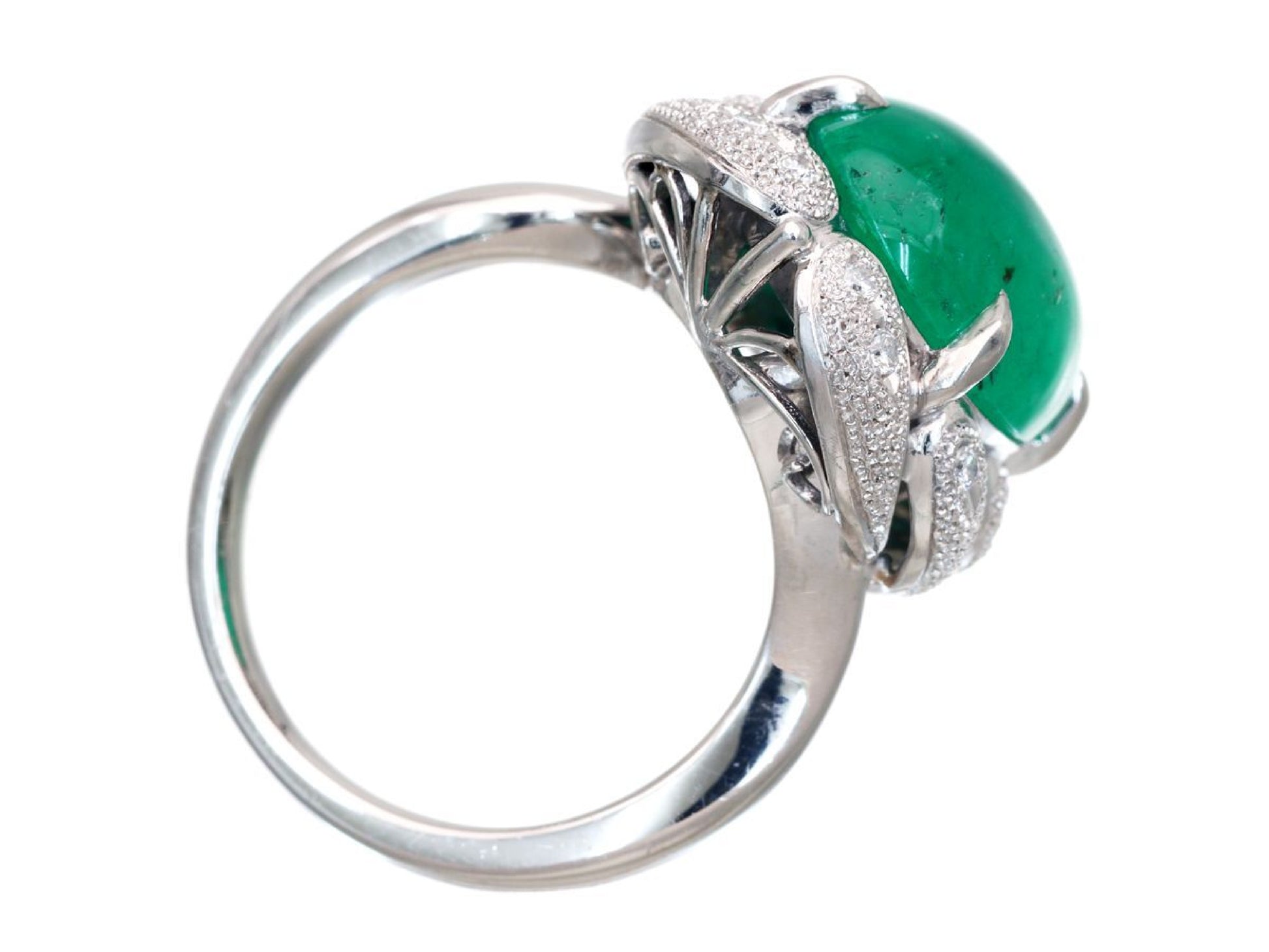 E6.58ct D0.12ct Pt900 12.9g Ring 