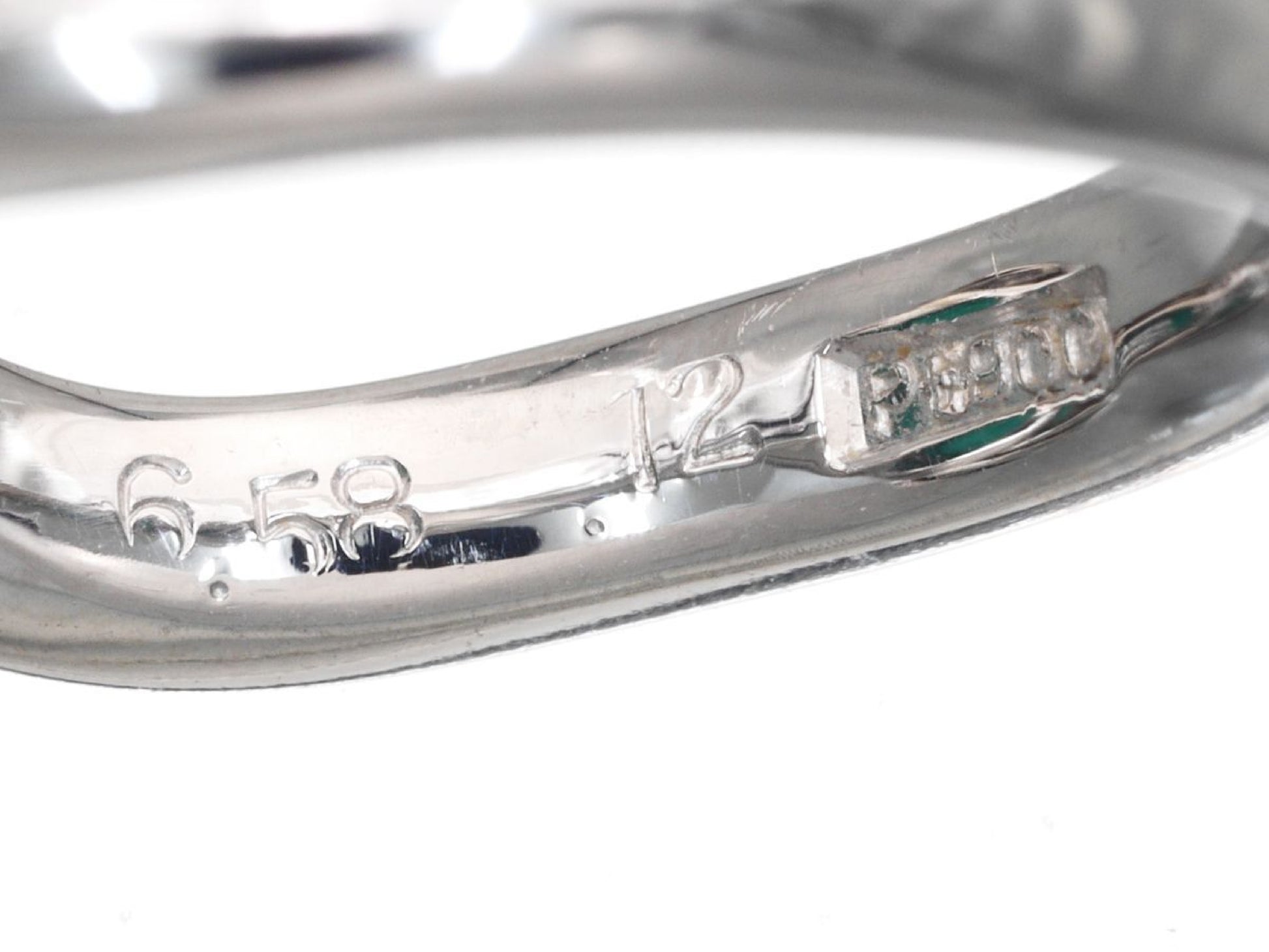 E6.58ct D0.12ct Pt900 12.9g Ring 