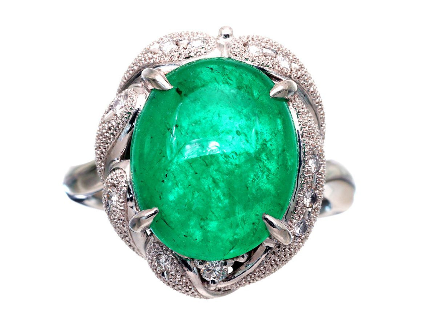 E6.58ct D0.12ct Pt900 12.9g Ring 