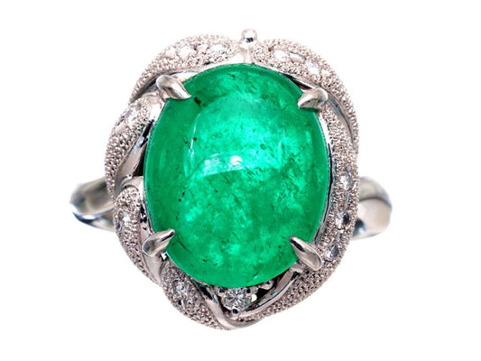 E6.58ct D0.12ct Pt900 12.9g Ring 