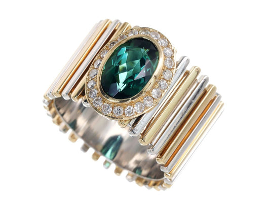 Tourmaline D0.30ct Pt900/K18 18.3g Ring 
