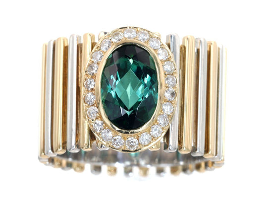Tourmaline D0.30ct Pt900/K18 18.3g Ring 