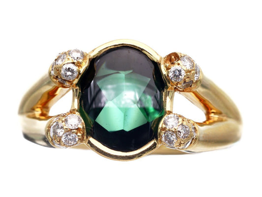 Tourmaline 1.80ct D0.35ct K18 8.2g Ring 