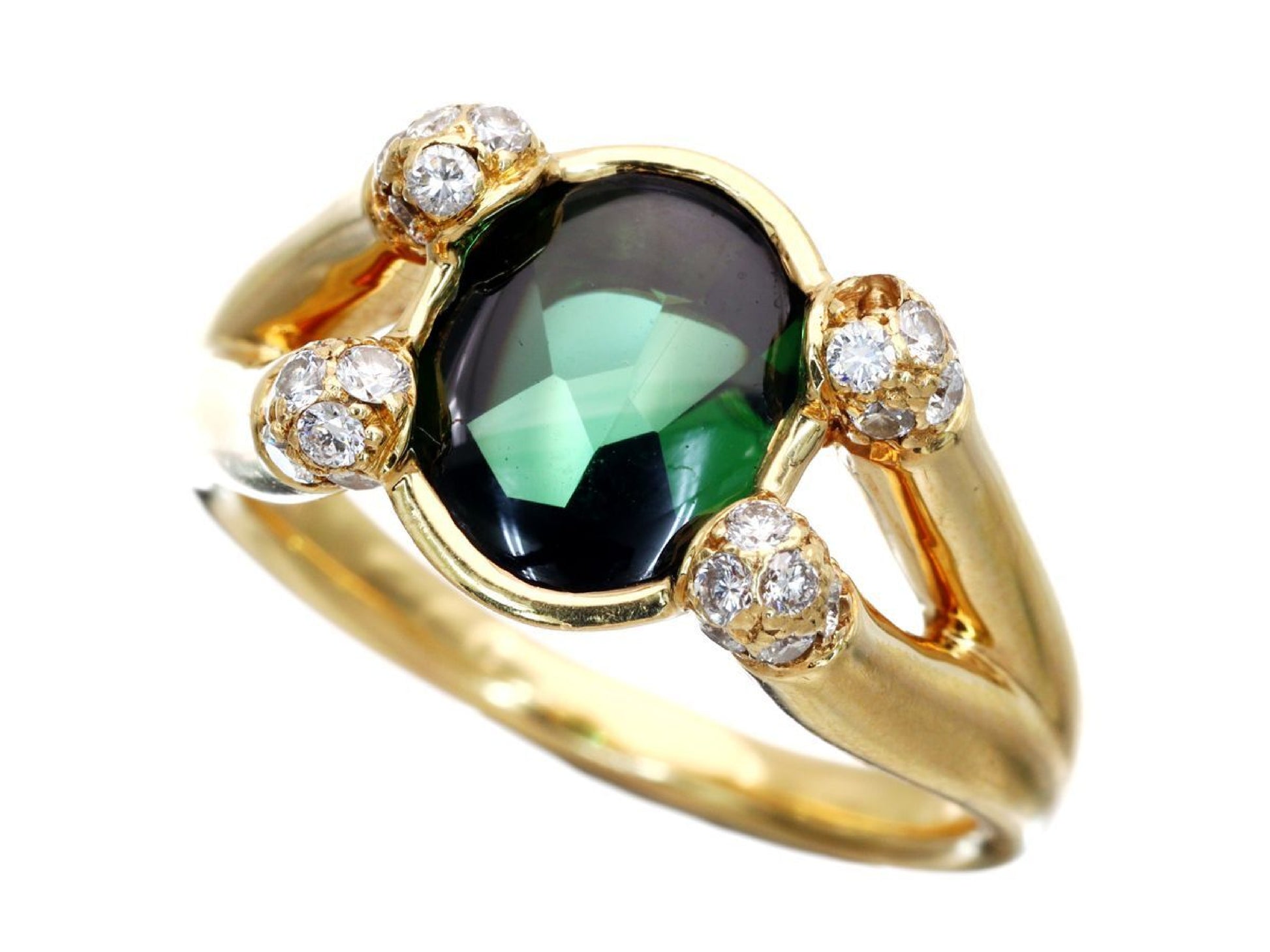 Tourmaline 1.80ct D0.35ct K18 8.2g Ring 