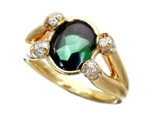 Tourmaline 1.80ct D0.35ct K18 8.2g Ring 