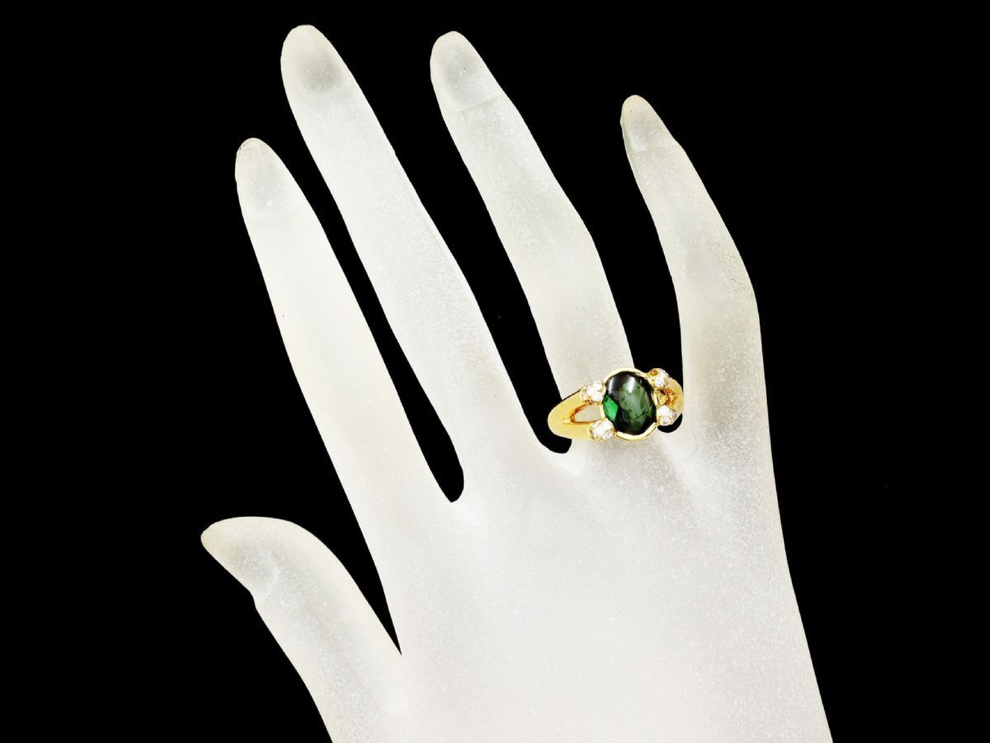 Tourmaline 1.80ct D0.35ct K18 8.2g Ring 