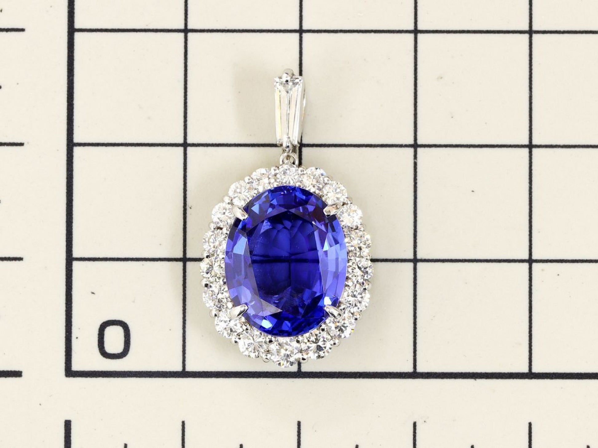 TZ5.85ct D1.12ct Pt900 5.6g Pendant Top 