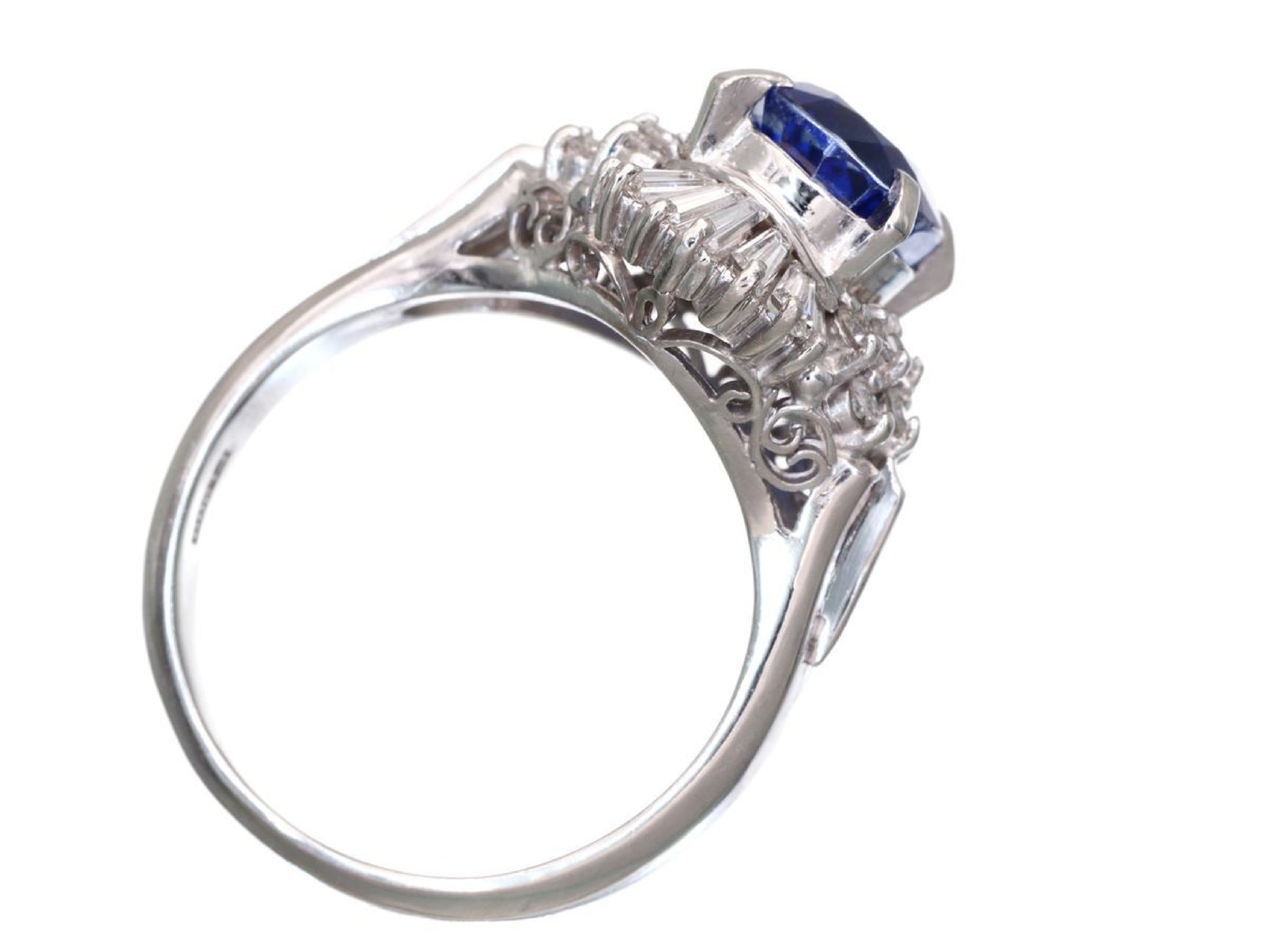 S2.95ct D0.66ct Pt900 8.0g Ring 