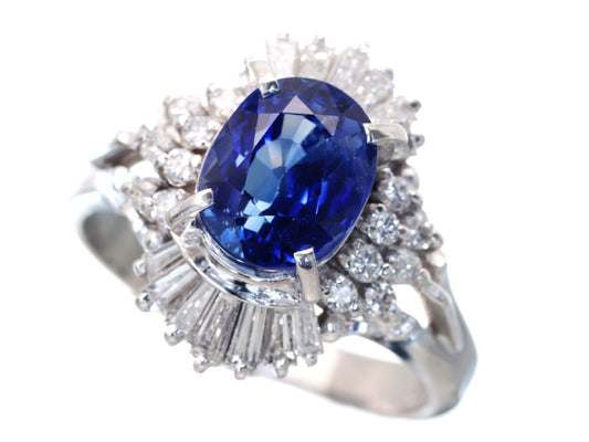 S2.95ct D0.66ct Pt900 8.0g Ring 