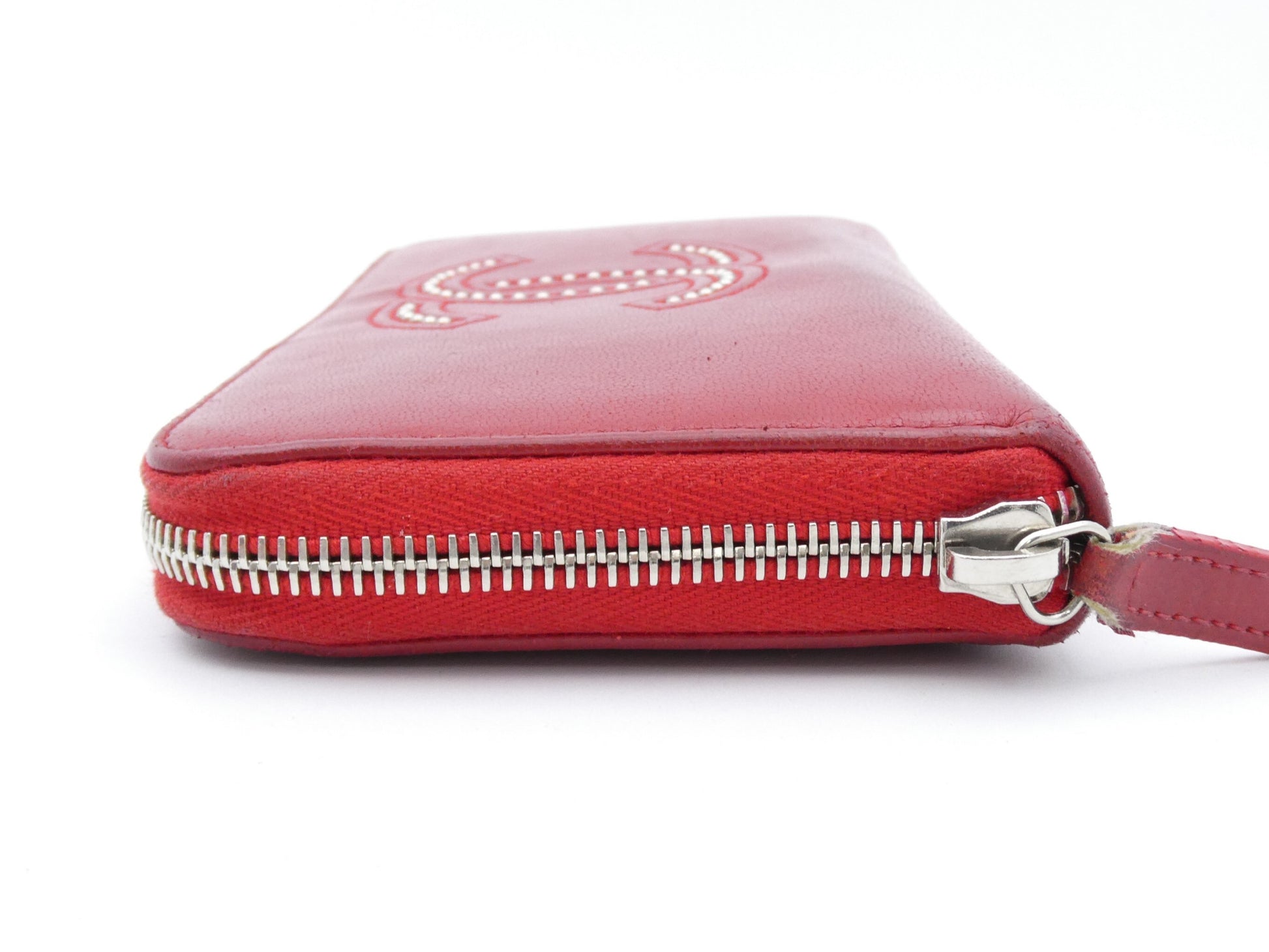 CHANEL Coco Mark Leather Stud Wallet
