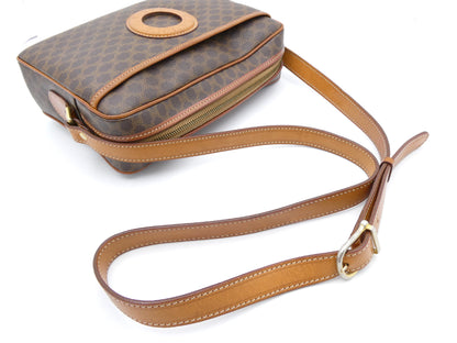 CELINE Circle Logo Macadam PVC Leather Shoulder Bag