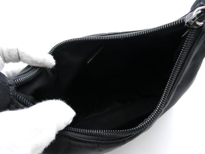 PRADA logo plate nylon handbag