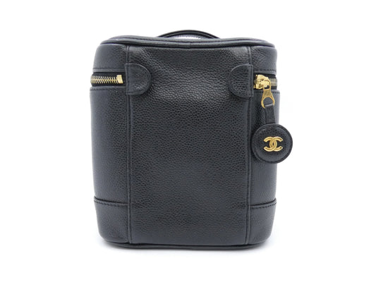 CHANEL Caviar Skin Coco Mark Vanity Bag