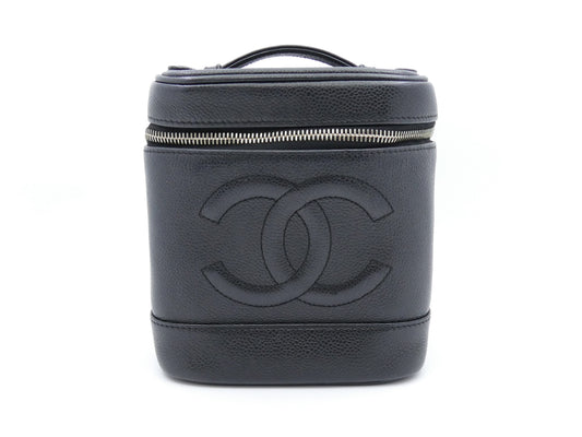 CHANEL Caviar Skin Coco Mark Vanity Bag