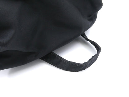PRADA logo plate nylon and leather backpack
