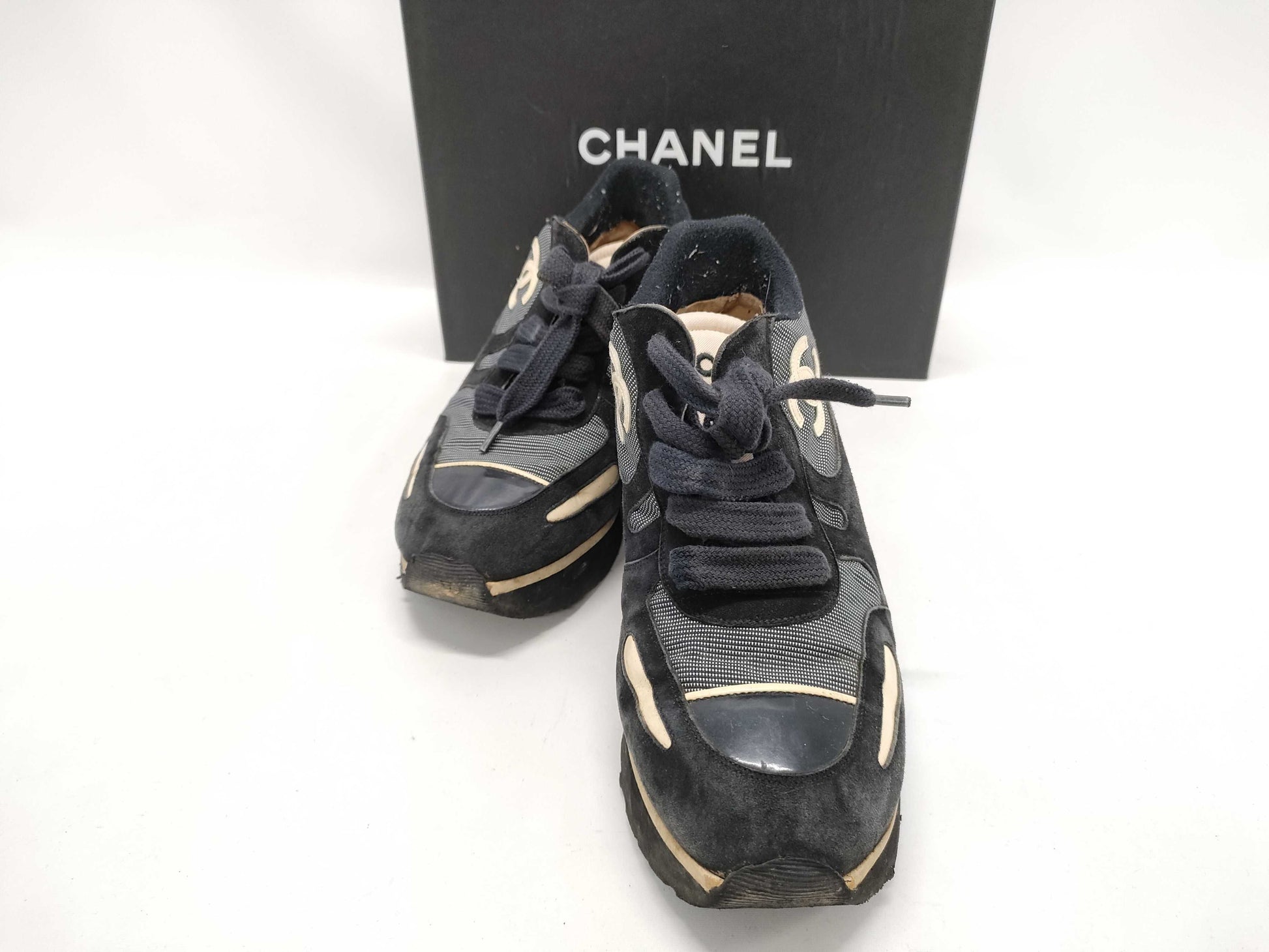 CHANEL Coco Mark Sneakers Heel Sneakers