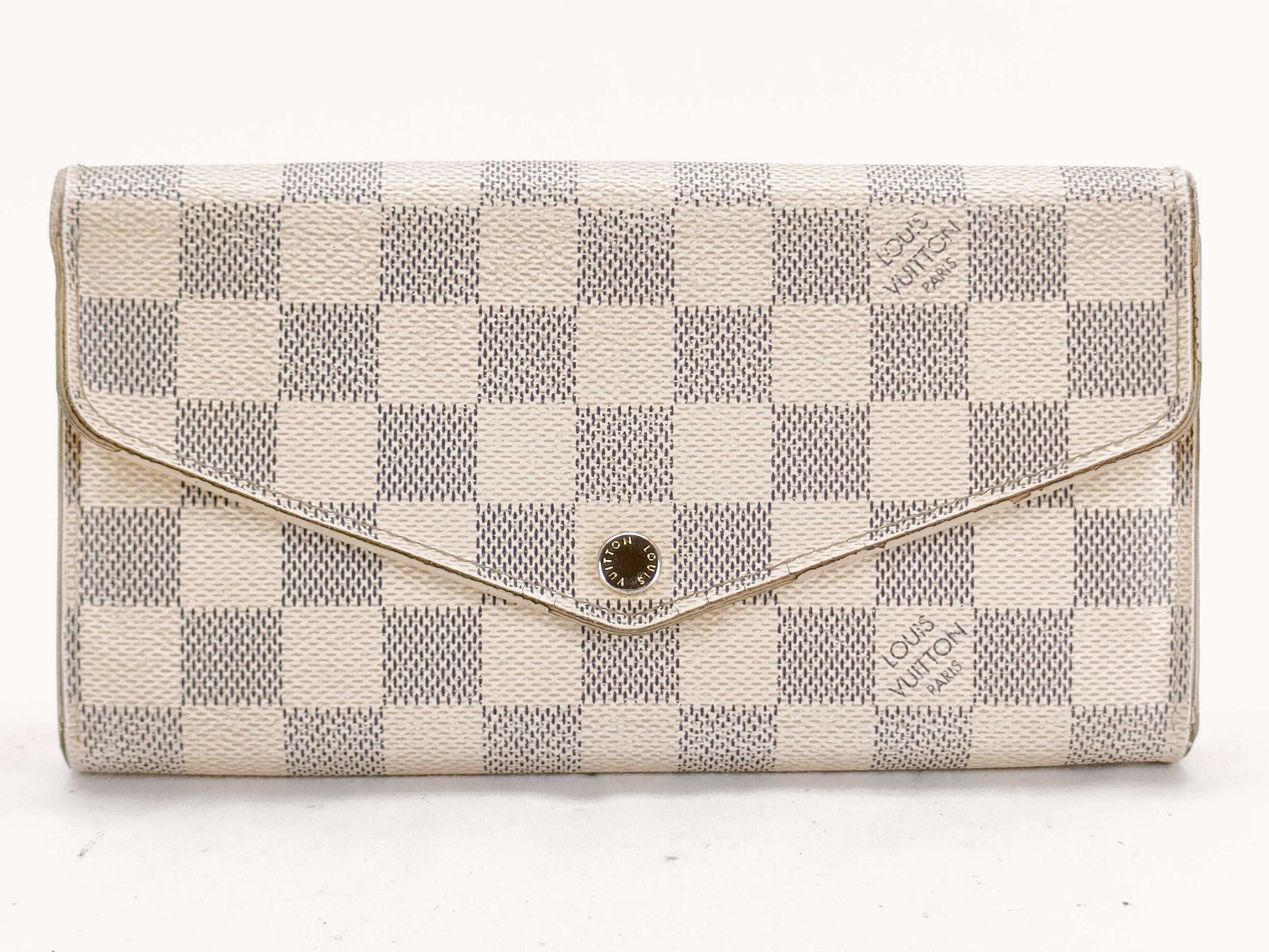 LOUIS VUITTON N61735 Damier Azur Louis Vuitton Damier Azur Portefeuille Sarah Wallet