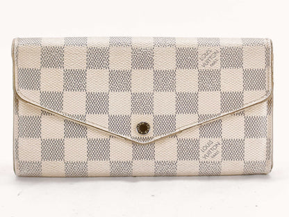 LOUIS VUITTON N61735 Damier Azur Louis Vuitton Damier Azur Portefeuille Sarah Wallet