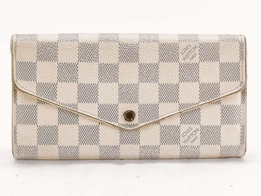 LOUIS VUITTON N61735 Damier Azur Louis Vuitton Damier Azur Portefeuille Sarah Wallet