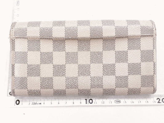 LOUIS VUITTON N61735 Damier Azur Louis Vuitton Damier Azur Portefeuille Sarah Wallet