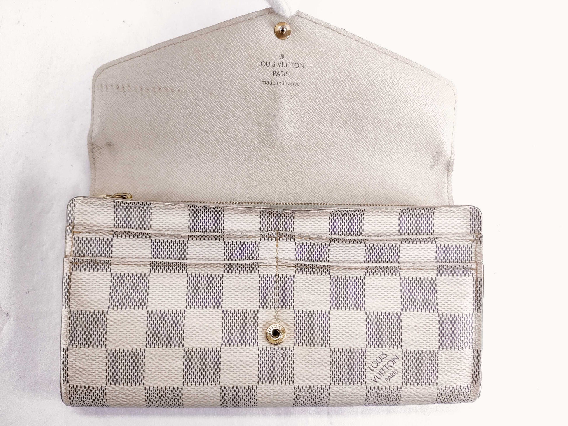 LOUIS VUITTON N61735 Damier Azur Louis Vuitton Damier Azur Portefeuille Sarah Wallet