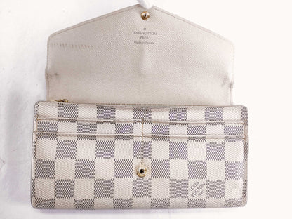 LOUIS VUITTON N61735 Damier Azur Louis Vuitton Damier Azur Portefeuille Sarah Wallet
