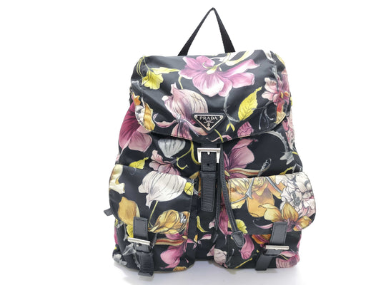 PRADA Nylon Prada Flower Nylon Backpack