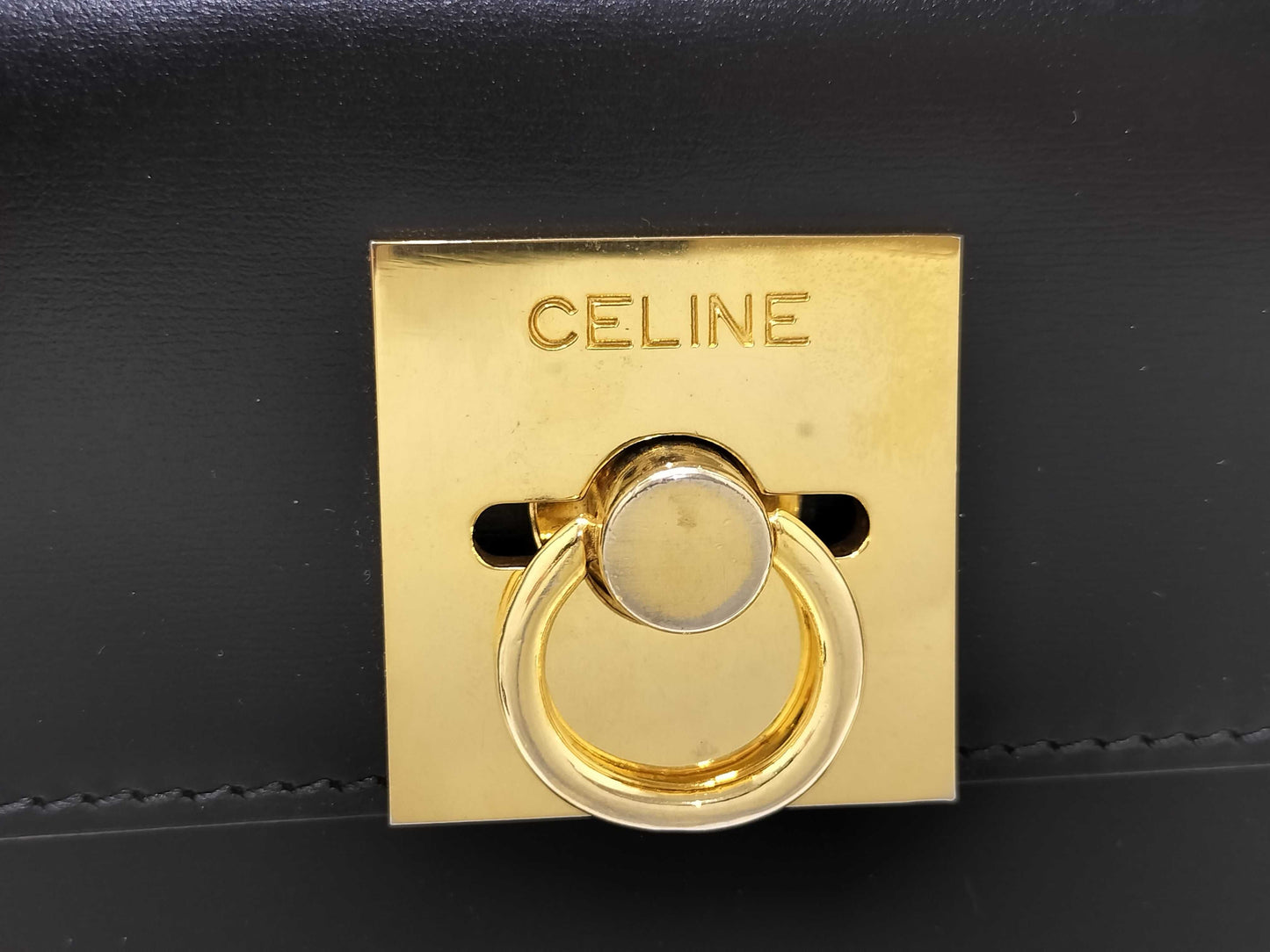 CELINE Gancini Leather Handbag
