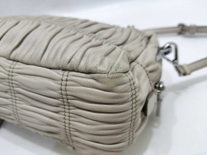PRADA Gathered Logo Shoulder Bag Handbag