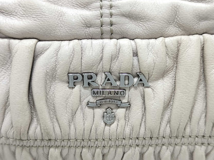PRADA Gathered Logo Shoulder Bag Handbag
