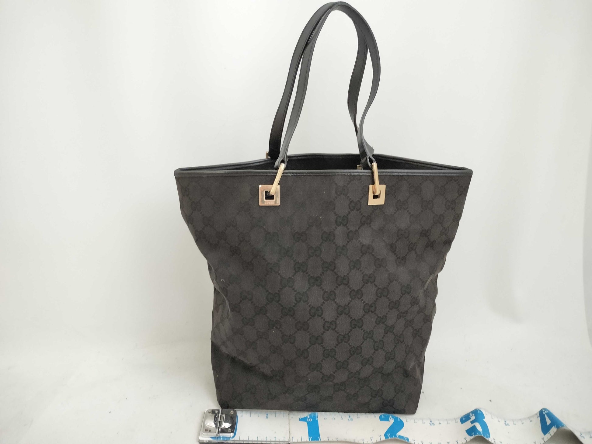 GUCCI GG Canvas GUCCI Gucci Canvas Leather Tote Bag Tote Bag