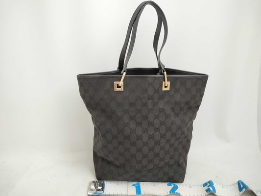 GUCCI GG Canvas GUCCI Gucci Canvas Leather Tote Bag Tote Bag