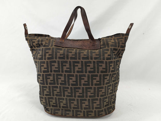 FENDI Zucca pattern FENDI canvas and leather Zucca tote bag