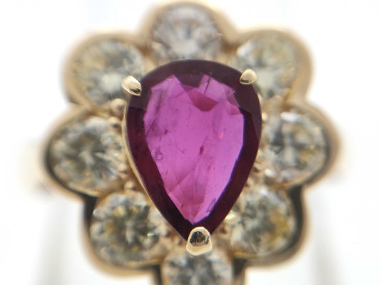 R1.147ct D2.01ct K18 6.2g Ring 