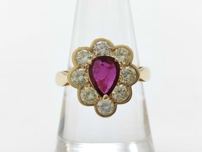 R1.147ct D2.01ct K18 6.2g Ring 